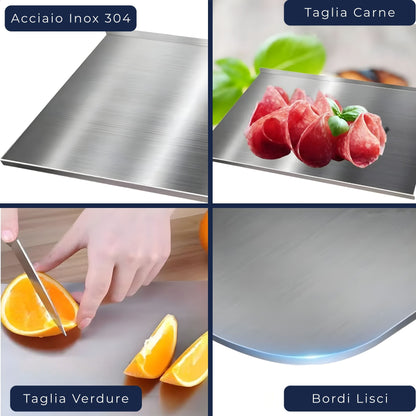 Tagliere in Acciaio Inox Antibatterico